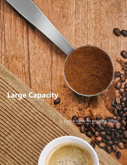 Two-in-One Stainless Steel Coffee Scoop Tamping Dual-Purpose Coffee Spoon Powder Hammer Tamper Multi Function Spoon Holder Coffee Tools for Measuring