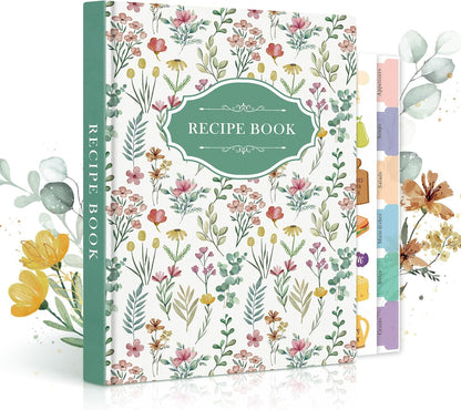 Lanpn Blank Recipe Book Cookbook for 70 Recipes, A5 Waterproof Empty Recipe Notebook to Organize Your Family Recipes