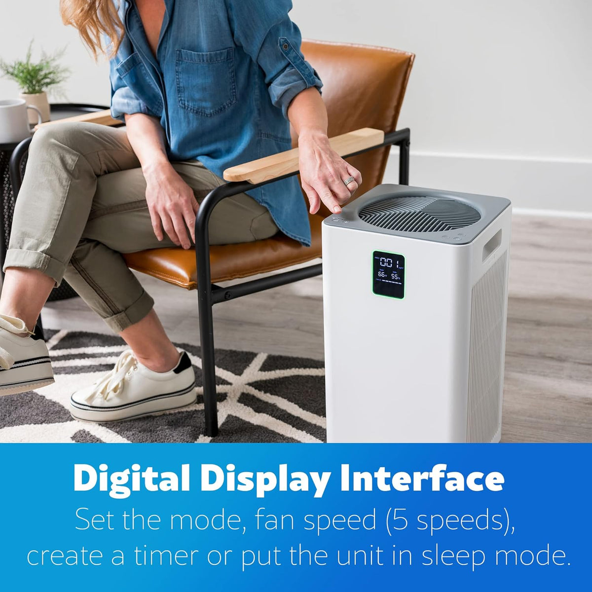 Kenmore PM3020 Air Purifiers with H13 True HEPA Filter, Covers Up to 1500 Sq.Foot, 24db SilentClean 3-Stage HEPA Filtration System, 5 Speeds for Home Large Room, Kitchens & Bedroom