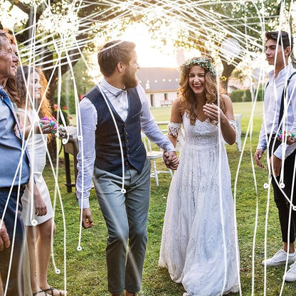 Wettarn 100 Pcs Throw Streamers Confetti Romantic Hand No Mess Streamer Crackers for Christmas Wedding Birthday Party Celebrations Graduation Party Favors(White)