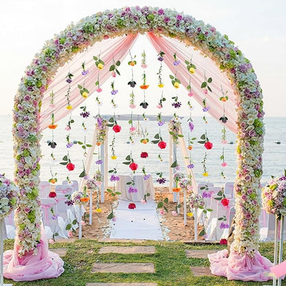Suncalla 6 Pcs 35.46 ft Flower Garlands Backdrop Spring Artificial Wildflower Vines Floral Decorations for Party Fake Flower Vines Faux Silk Wildflower for Wedding Garden Wall Arch (Fresh,Multicolor)