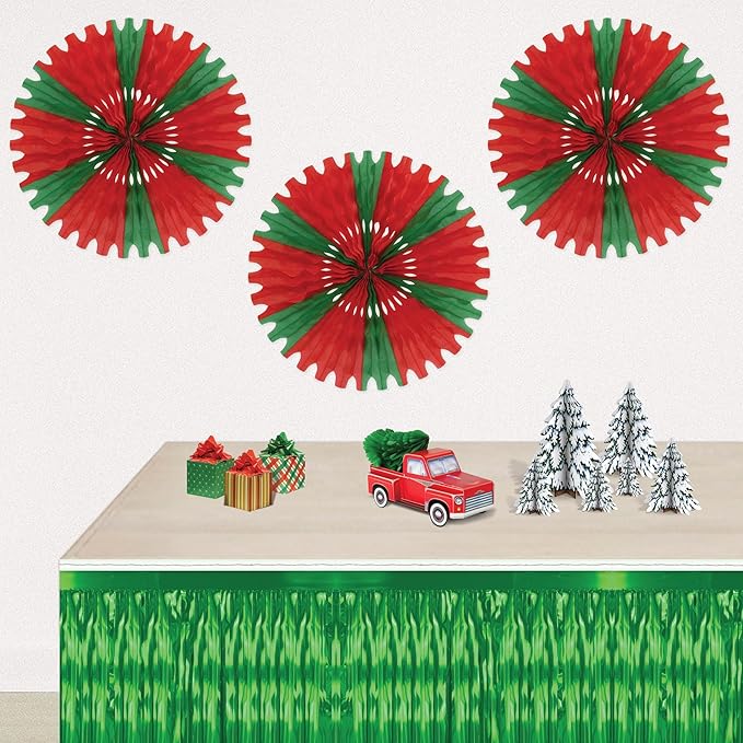 Beistle 2-Ply Metallic Fringe Drape, Shimmering Green Hanging Decorations for Special Events & Saint Patrick’s Day, Shiny Table Decor, 15" x 10'