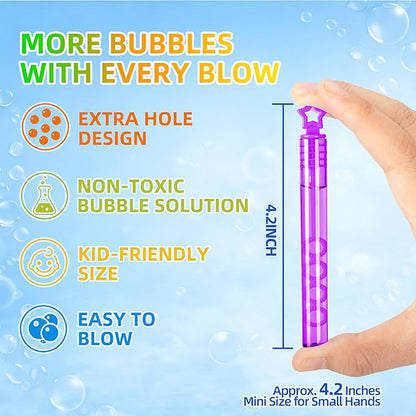 100 Pack Mini Star Bubble Wands Bulk – More Bubbles with Extra Holes, Party Favors for Kids Ages 3+, Classroom Prizes & Goodie Bag Stuffers