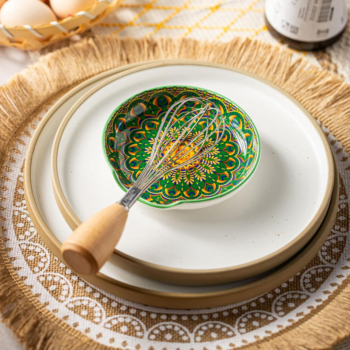 Spoon Rest for Stove Top, Bohemian Coffee Spoon Rest, Ceramic Spoon Holder for Kitchen Counter Cooking Utensil Rest, Modern Farmhouse Home DéCor
