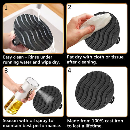 Smash Burger Press for Griddle, 2 lb Heavy Duty Burger Smasher Tool with Heat-Resistant Handle, Premium Cast Iron Bacon & Sandwich Maker, Hamburger Press for BBQ Grilling Accessories, 5-Year Warranty