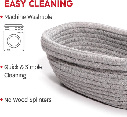 Cotton Rope Banneton Bread Proofing Basket Set, Oval & Round Bread Baskets with Liners & Covers for Artisan Bread Baking, Sourdough Bread Baking Supplies