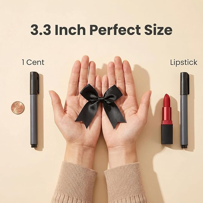 Black Gift Wrap Bows – 50pcs 3.3 Inch Elegant Satin Bows for Gift Wrapping, Wedding Decor, Baby Shower, Party Decorations, Birthday, Easter, Christmas, Anniversary, DIY Crafts, Gift Bags