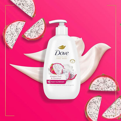 Dove Advanced Care Hand Wash 4 Count for Effectively Washing Away Dirt & Germs, Dragonfruit & Coconut with 10-Layer Nourishment