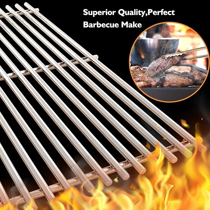 17.5" Grill Grates for Weber Spirit 300, Spirit 700, Genesis Silver/Gold/Platinum B/C, Genesis 1000-3500 (Part #7638) 304 Stainless Steel 2-Pack