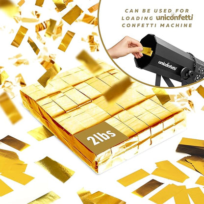 Gold Bulk Confetti Paper 2.2lbs / 1kg – Biodegradable Tissue Paper Confetti, Non-Staining, Fire-Resistant | Parties, Events, Graduation, Confetti Launcher Machine Refill