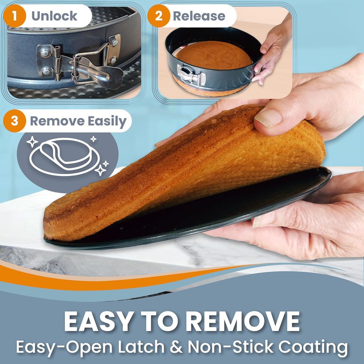 Spring Form Pan for Cheesecake, 9 Inch with Leakproof Silicone Sleeve
