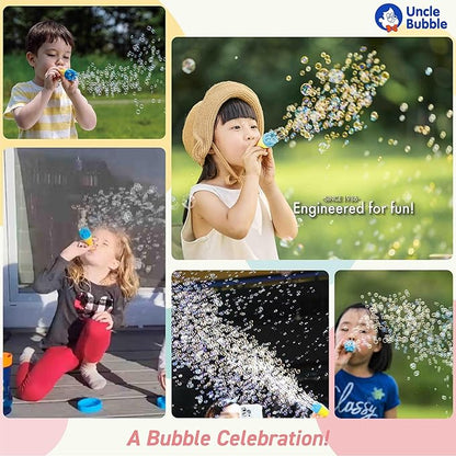 Uncle Bubble Mini Bubble Blower - Non Toxic Plastic Confetti Bubbler, Fun Summer Toys for Kids, Girls and Boys, Blow Thousands of Mini Bubbles in One Breath