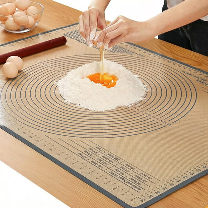 Silicone Pastry Mat 34x26 Inch Nonstick Baking Mat -Perfect for Dough, Pastry, Dough Rolling, Kneading Board, Pie Crust, Bread, Fondant, Pasta/Pizza, Kitchen Counter Mat