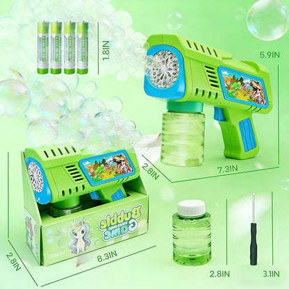 Bubble Gun for Kids with LED Lights & Leak-Proof Design Outdoor Toys for Boys Girls Party Favors Summer Toy Birthday Gifts Easter Bubbles for Wedding Favors