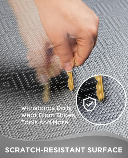 Ophanie Kitchen Mats for Floor, 3/4 Inch Thick Kitchen Rugs, 20 x 48 Anti Fatigue Standing Cushioned Mat, Waterproof,Comfort Ergonomic Mat for Office, Home, Sink, Grey Non-Slip Bottom
