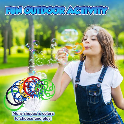 Bubble Wands for Kids | Giant Bubble Wand | Bubbles for Kids | 19,11 Large Bubbles Rings Blowing Set for Big Bubbles Includes 3 Original Mix Kit