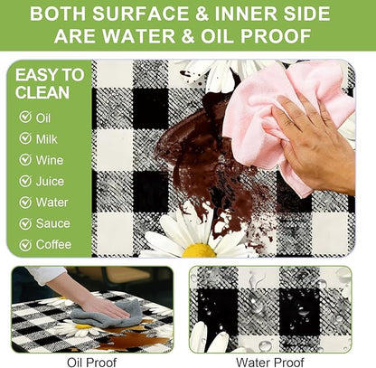ANNA QUEEN 6FT Chrysanthemums Spring Picnic Table Cover with Bench Covers Picnic Table Cover Set 3PCS 72"x30", Waterproof Outdoor Bench and Tablecloth Furniture Protection for Camping Beach BBQ