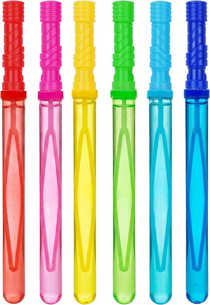 JOYIN 14.6’’ Big Bubble Wands for Kids, 6 PCS Bubble Wand with Refill Solution for Summer Toy Party Favor, Outdoors Toy Activity, Easter Basket Stuffers, Birthday Gift