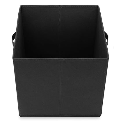 Casafield Set of 6 Collapsible Fabric Cube Storage Bins, Black - 13" Foldable Cloth Baskets for Shelves, Cubby Organizers & More