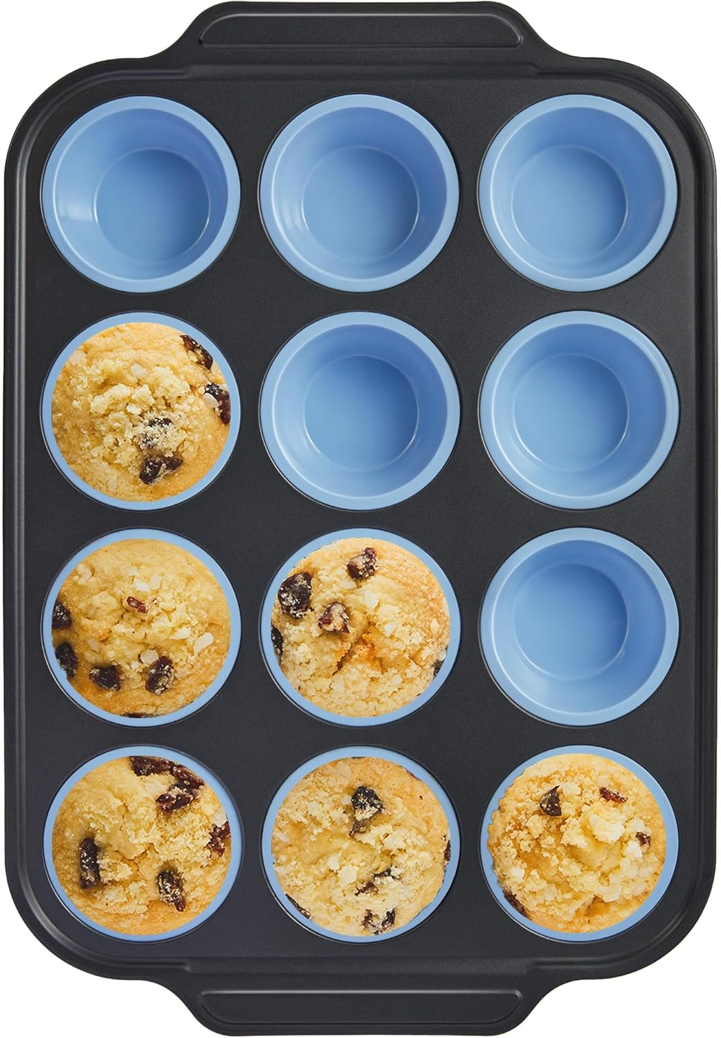 Silicone Muffin Pans for Baking with Metal Frame, Egg Bite Molds, Cupcake Pans 12 Regular Size