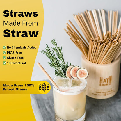 HAY! Stir, Natural coffee stir sticks, fully compostable made from wheat stems, our stir sticks are ideal for hot and cold beverages, 5’' pack of 500