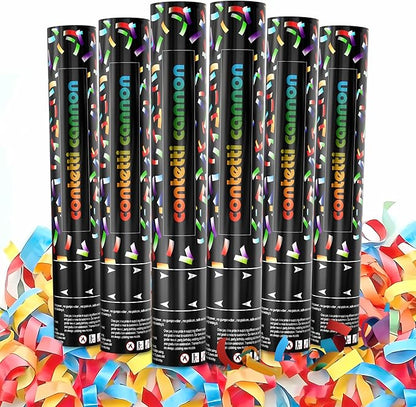 6 Pack Biodegradable Streamer Confetti Cannon,confetti Poppers, Confetti Shooter, Party Poppers for Celebration, Birthday, Graduation, New Year's Eve Party