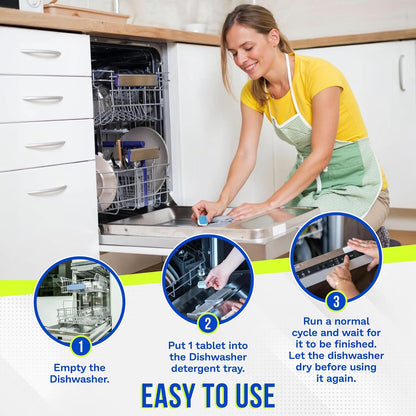 Dishwasher Cleaner and Deodorizer Tablets 26-Pack, Deep Cleaning Descaler for Dishwasher Machine, Heavy Duty, Septic Safe, Removes Grease & Build-ups