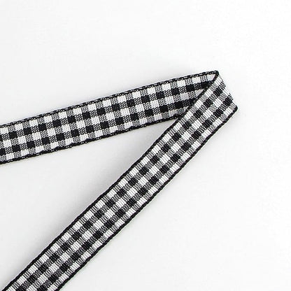 Ribbli Black and White Gingham Ribbon,Polyester Woven Edge,3/8 Inch x 10 Yard,Plaid Ribbon,Buffalo Checked Ribbon (Black 1)