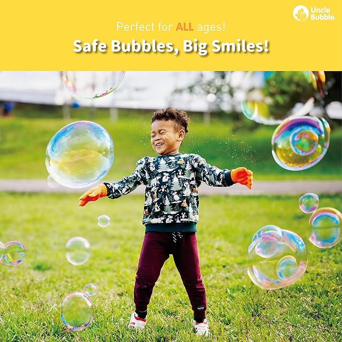Uncle Bubble Concentrated Bubble Solution (up to 12L/3.2 Gallons) Regular Bubbles for Bubble Machine, Bubble Gun, Bubble Wands, Bubblw Mower, Bubble Juice Refill. Make 6L/1.6 Gallons for Giant Bubble