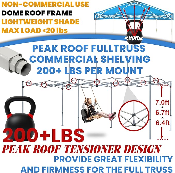 Tradesparker 8x8 Pop Up Canopy Tent,Commercial Movable Canopy with ApexCore LED&Rugged Casters-Instant Easy Setup Shelter Canopies with Weight Bags&Stakes for Outdoor Events Markets Vendors,Khaki