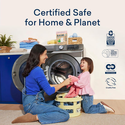 BLUELAND Laundry Essentials Kit, Spring Bloom - Plastic-Free Laundry Detergent Tablets, Oxi Booster, and Reuseable Natural Wool Dryer Balls
