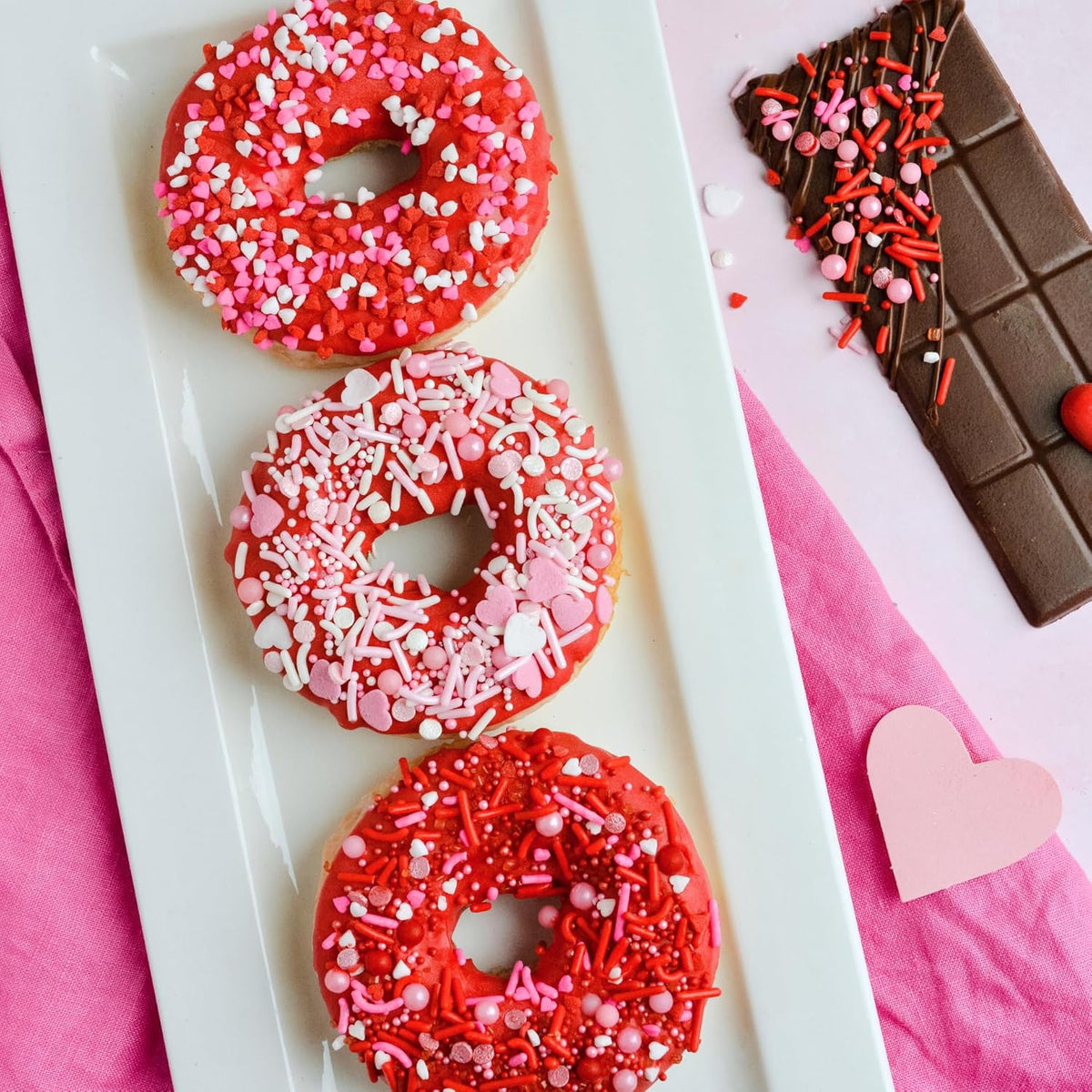 Sweets Indeed Sprinkles Heart Edible Mix Perfect for Cake Decorations Baking Ice Cream Cookies Cupcake Topper 4 ounces