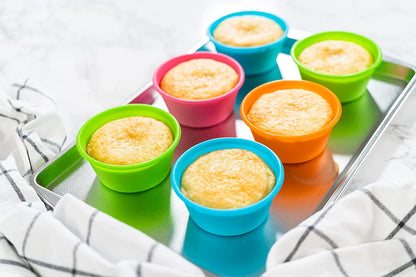 Bakerpan Silicone Jumbo Muffin Liners for Baking - Set of 6 Large 3.5 Inch Air Fryer Muffin Cups &amp; Jumbo Cupcake Liners for Egg Bites, Quiche, Cheesecake &amp; Muffins - Non-Stick, BPA-Free