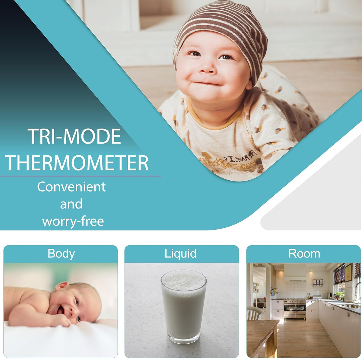 Amplim Non-Contact Forehead Thermometer & Case for Adults, Kids, Baby, FDA Cleared, Medical Grade, Touchless Infrared, 1-Sec Reading, Fever Alarm