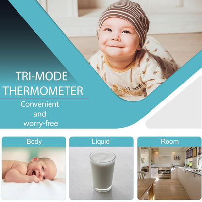 Amplim Non-Contact Forehead Thermometer & Case for Adults, Kids, Baby, FDA Cleared, Medical Grade, Touchless Infrared, 1-Sec Reading, Fever Alarm