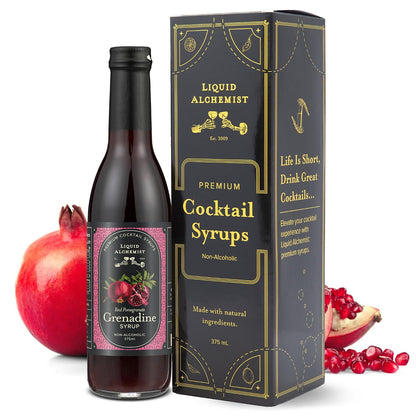 Liquid Alchemist Grenadine Syrup for Cocktails | Real Ingredients Make our Pomegranate Syrup for Drinks the Perfect Shirley Temple Mix | Small Batch, Non-GMO &amp; Vegan | 12.7 oz Drink Mixer, Pack of 1
