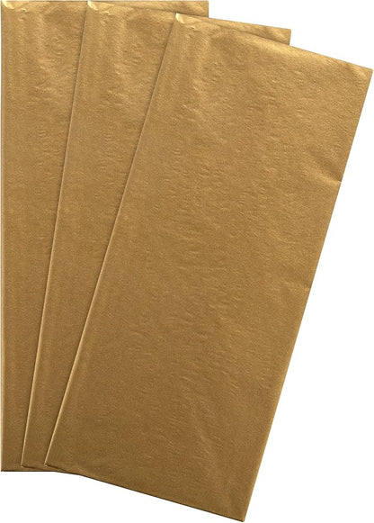 Hallmark Multi Occasion Gift Wrap and Card Bundle - 1 Bottle Bag, 3 Gold Tissue Paper Sheets and 1 Blank Card in Contemporary Designs