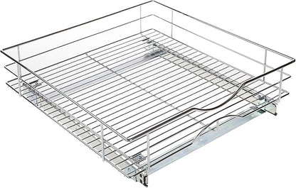 Home Zone Living Pull Out Kitchen Cabinet Organizer with Slide Out Drawer for Space Saving Storage, 20” W x 21” L