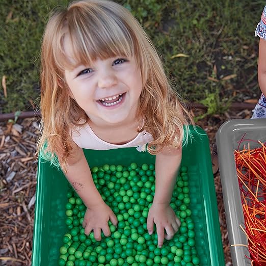 ECR4Kids Stackable Square Bins with Non-Snap Lids, Multipurpose Organization, Emerald, 2-Pack