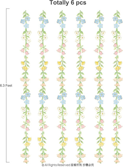 Cheerland Wildflower Garland Floral with Gold Foil Garden Party Decorations Flower Banner Birthday Baby in Bloom Decor Sprng Fairy Tea Party Supplies Woodland Bridal Shower Flower Decor 6 Pcs