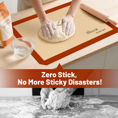 Silicone Baking Mat Set of 5, Grade Food Non-Stick Reusable Baking Mat, Slip Oven Liner Sheet