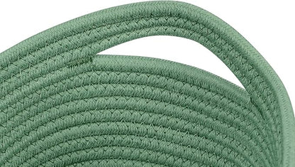CubesLand Cube Shelf Closet Storage Baskets Bins Set 2,Woven Basket for Organizing/Storage,Long-lasting &Skin-friendly Toy Storage Basket Bin,Stylish Room Decor Basket,Cotton Rope Basket Green