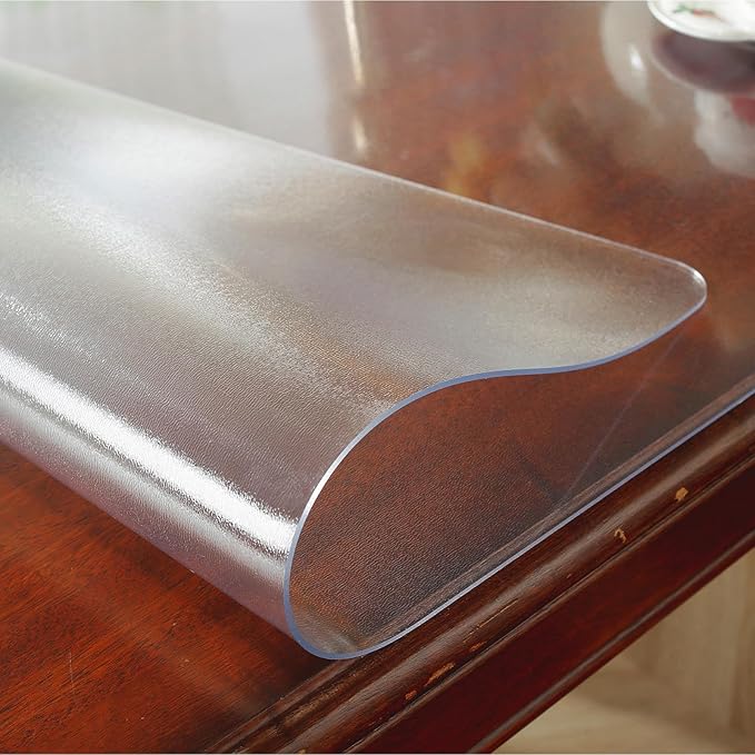 Frosted Clear Table Protector 48 x 72 Inch, 2mm Thick Plastic Table Cover, Waterproof PVC Clear Table Cover Protector, Desk Protector Mat, Writing Desk Pad for Desktop, Coffee & Dining Room Table