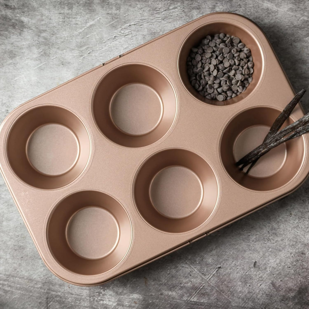 Non Toxic Nonstick 6 Cup Jumbo Muffin Pan, Large Cupcake Tin for Oven, Nontoxic Muffin Tins Big Size, Pfoa Free Cupcakes Tray