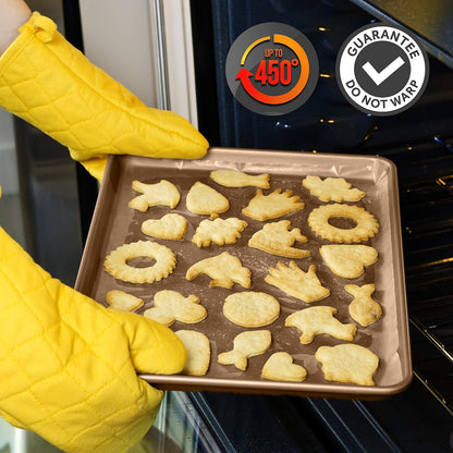 NutriChef 2-Piece Nonstick XL Cookie Sheets for Baking - 22" x 16" Extra Large Carbon Steel Oven Baking Trays - Non Stick Coating