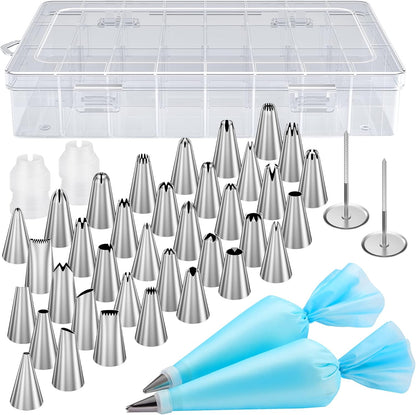 Kootek 42pcs Piping Bags and Tips Set, Cake Decorating Supplies Kits for Baking with 36 Numbered Frosting Icing Tips, 2 Reusable Pastry Bags