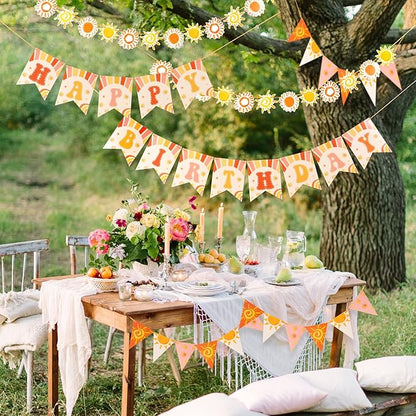 First Trip Around the Sun Decorations, Pre-assembled Sun Birthday Decorations, Boho Sunshine 1st Birthday Decorations Girl Boy