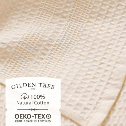 GILDEN TREE Waffle Towels Wash Cloths for Showering, Exfoliating Washcloth Face Towels, Quick Dry Towel Cotton Washcloths Set of 4, Classic Style (Cream)