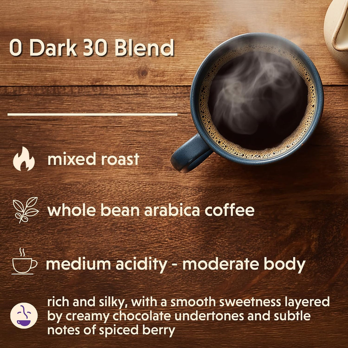 Coffee Bean Direct 0 Dark 30 Blend, Whole Bean, 1lb Bag | Mixed Roast Level, Rich Flavor
