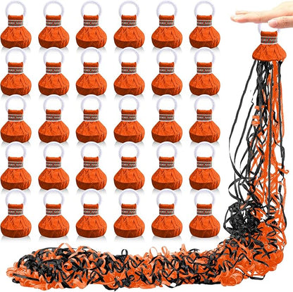 WinnerWhy 30 Pcs No Mess Confetti Poppers Hand Throw Streamers Party Poppers for Graduation 2026 Birthday Celebrations Wedding Engagement Bachelorette Party Supplies(Black and Orange)